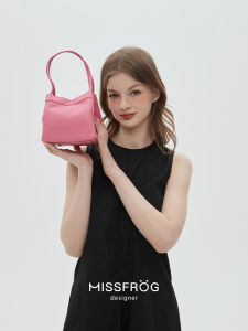 Fashionable Pure Leather Bucket Bag Womens Handbag Spring Summer Soft Lamb Skin Shoulder Bag Vegetable Basket Style Handbag