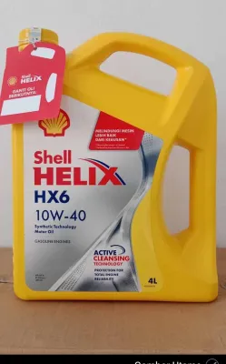 OLI MOBIL SHELL HELIX HX6 10W-40 4L (Bensin dan diesel)kertas gantungan KM
