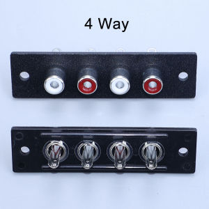 2 4 Way RCA Female Socket Connector Terminal Wall Panel Plate Input Phono Chassis Socket Audio AV Adapter