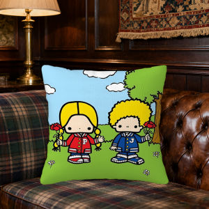 Sanrio | Sanrio Patty and Jimmy Pillow Covers Cartoon Sofa Decorative Home Double-sided Printing Short Plush Cushion Cover Christmas gift