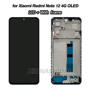 NEW 6.67 inch OLED For Xiaomi Redmi Note 12 4G LCD Display Touch Screen Frame for 23021RAAEG LCD Digitizer Replacement