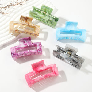 Multi Color Rectangle  Claw Clips Colorful Non-Slip Strong Hold Jaw  Clamps Styling Accessories For Women Girls Thin T