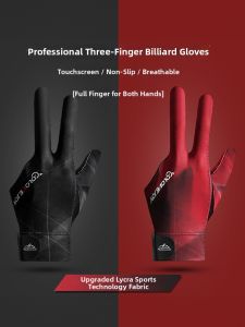 Professional Breathable Anti-Slip Three-Fingered Billiard Gloves