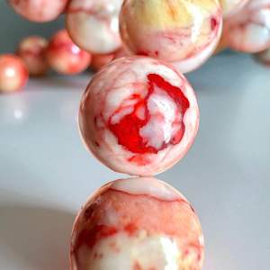 Natural Genuine | Loveau Jewel | 【 ‘Strawberry Milkshake’ 🍓🥛 之 农历七月 戴戴它 】   • Raw Cinnabar   • 9mm++ | 10mm+