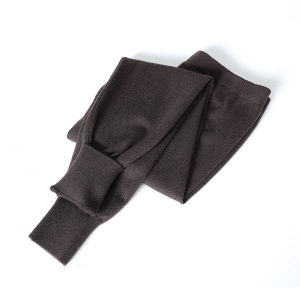 Mens Woolen Knitted Pants 48% Merino Wool Basic Style Warm Pure Color Winter Fashion High Waist Cuffed Leisure Trousers