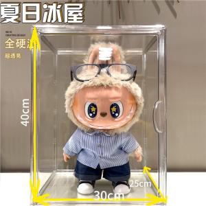 กล่องเก็บของ Acrylic Labubu กระจกมองเห็นแม่เหล็กประตูการแสดง พลาสติก 3 ชั้น สำหรับผู้ใหญ่ ห้องนั่งเล่น