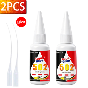 LOOLIFL | 502 No Stain Clear Super Glue Instant Adhesive Quick Dry All Purpose Superglue For Plastic Wood Metal DIY Crafts Glass Repair