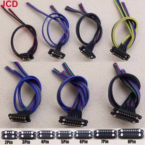 JCD | 1pair Spring Loaded Male Female 2.5/2.54 MM Pitch 2P 3 4 5 6 7 8 Pole Through Holes PCB BTB Connector 2A DC Magnetic Pogo Pin