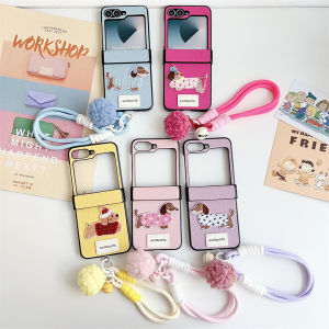 3D หนัง PU ย้อนยุคลายการ์ตูนสุดหรูแบบแข็งเคสแบบฝาพับสำหรับ Samsung Galaxy Z Flip 6 Z Flip 5 Z Flip 4 3 5G Z Flip 4 Flip5 Flip3 3In1เคสโทรศัพท์โทรศัพท์กันกระแทก