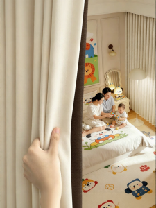 LEZHIHE | Heatproof Sunscreen Non-transparent Heavy Blackout Living Room Bedroom Window Curtain