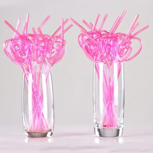 5PCS- creative modeling straws PETG bending modeling strawsFive pack of pink straws