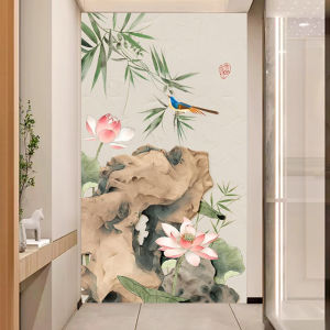 New Chinese Style Bamboo Peaceful Entrance Wall Art Decorative Painting Corridor Background Wall Paper Living Room Decor