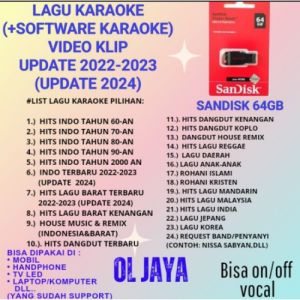 Flashdisk Sandisk 64GB isi lagu karaoke U/ Head mobil/bus/bis
