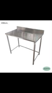 CMS โต๊ะสเตนเลส มีการ์ดหลัง ขนาด 60 \* 110 สูง 90 ซม