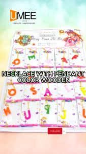 20Pcs Party Gift Necklace w/Pendant Color Wooden Letters Pad for Party Gift-Loot-bag Filler