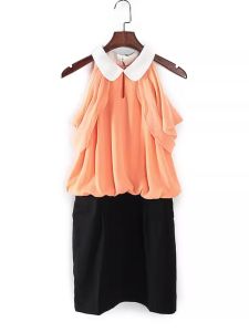 Váy Voan Không Tay Thời Trang Mùa Hè Thoáng Khí Thoải Mái Váy Midi Cổ Chữ V Không Tay Chất Liệu Polyester Váy Nữ