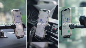 OQTIQ Easy One Pull-Push Telescopic Arm Dashboard & Windshield & Vent Universal Suction Cup Car Phone Holder