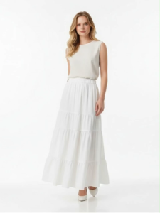 Rok Polos Wanita Dewasa Tiga Susun A Line