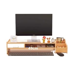 Giá Đỡ Màn Hình Máy Tính Để Bàn Nâng Cao Giá Đỡ Đồ Đạc Văn Phòng Giá Đỡ Lưu Trữ Mặt Bàn Bằng Gỗ Hình Chữ Nhật Sáng Tạo