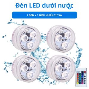 Đèn Ngủ LED Chìm Nước RGB Có Điều Khiển Từ Xa Sử Dụng Pin Đèn Chiếu Sáng Môi Trường Dưới Nước Cho Bể Cá Bình Hoa Trang Trí Phòng.