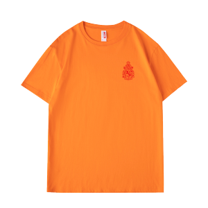 เสื้อยืดคอกลมแขนสั้นลายตัวอักษรสีแดง เสื้อผ้าครอบครัวสำหรับถ่ายภาพ เสื้อผ้าทำงานฤดูร้อน สไตล์เรียบง่าย ผลิตจากผ้าฝ้ายแท้