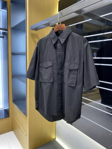 Designer Line! New Summer Mens Washed Cotton Casual Loose Workwear Short Sleeve Shirt Breathable Comfortable Regular Fit