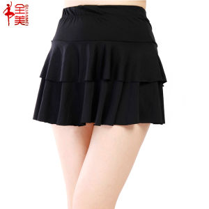 New Dancing Skirt Square Dance Clothing Short Friendship Dance Skirt Double Layer Base Skirt Latin Dance Practice Half-length Skirt