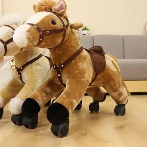 Kids Push Riding Horse with 2 Wheels with Sound Ride on Animal for Outdoor&Indoor