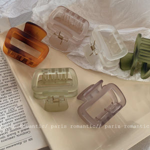 Matte Hollow out Square Hair Claw Medium Size Elegant Shark Clip Womens Hair Accessories Half Updo Hairpins Back of Head