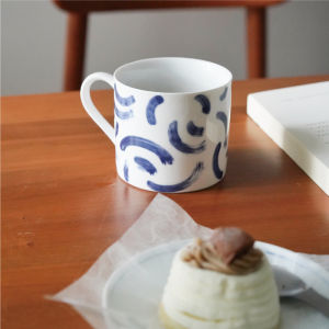 Natural Style Couple Mugs Designer Ceramic Cup Small Batch Design High End Feels Chinese Geometric Pattern Home Use Cups