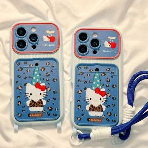 Leopard print long hat KT cat is suitable for Huawei MATE70PRO card case mobile phone case P80/P70P80PROPLUS h260705