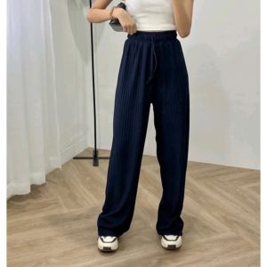 Kulot Japan Knit Kiyora Premium Long Pant | Celana Wanita Panjang Pinggang Tali Serut