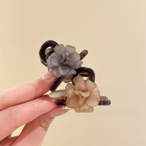 Elegant Half-Up Hair Clip: Women's New 2025 Tea Flower Design Premium Shoulder Length Hair Clip