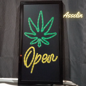 ป้ายไฟสำเร็จรูป รุ่น OPEN-เเนวตั้ง ป้ายไฟLED ตกแต่งร้านค้า (ขนาด48X25X2ซม.) มีบริการรับทำป้ายไฟ LED