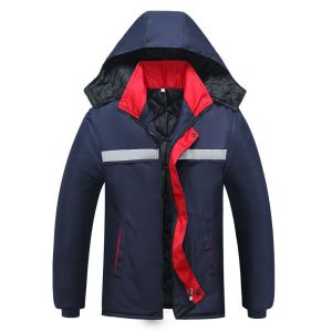 เสื้อแจ็คเก็ตผ้าฝ้ายหนาสำหรับฤดูหนาว อบอุ่น ทนทาน สำหรับใส่ทำงาน สำหรับผู้ชาย ขนาดใหญ่ เสื้อคลุมกันหนาวแบบลำลอง