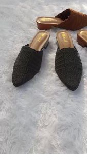 Sepatu Bapau Rajut Wanita Hak Tahu 3 cm Bahan Elastis Ukuran 36/44