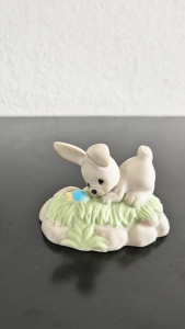 Precious Moments ceramic rabbit with a snail