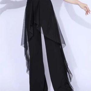 Latin Dance Pants Adult Female Professional Performance Uniform National Standard Dance Wide Leg Pants
