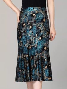 XMO | High Waist Large Size Elegant Lamb Leather Pencil Skirt