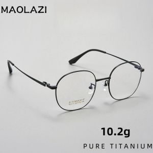 Maolazi thời trang sang trọng Kính Retro Vòng Kính mắt Titan kinh doanh thoải mái kính thuốc khung Nam Nữ k5117m