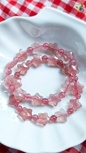 Premium Grade Strawberry Quartz Star Bracelet
