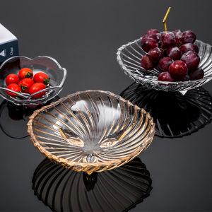 Elegant European Crystal Glass Candy Dish Fruit Plate Creative Single Person Snack Plate Sunflower Seed Plate High End Luxury