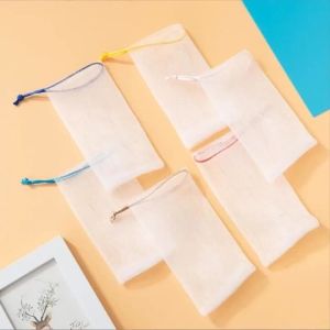 10PCS Soap Foaming Net Portable Mesh Soap Bag Body Wash Soap Foaming Net Bag Bathroom Soap Exfoliating Mesh Bags For Shower