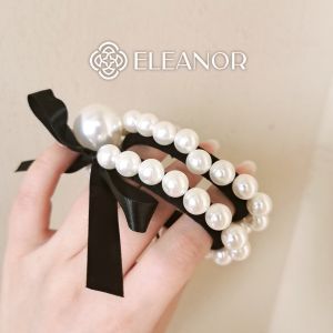Dây buộc tóc nữ Eleanor Accessories dây cột tóc hình nơ đính ngọc nhân tạo phụ kiện tóc 3587