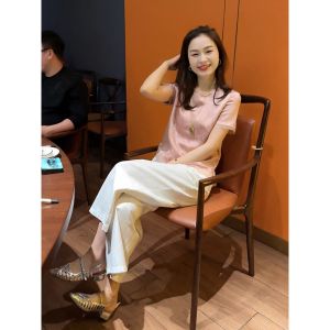 V.C.I | Luxurious Pink Short Sleeve T-shirt Summer New Fashion Design
