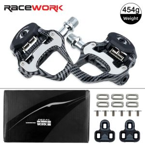 RACEWORK | Carbon Fiber Lock Pedals 4 Bearings Ultra Lightweight