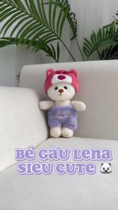 Gấu Bông Lena Cosplay Mặc Áo Yếm Đội Mũ Cosplay - Lena Nhồi Bông Cao Cấp Gấu Bông City