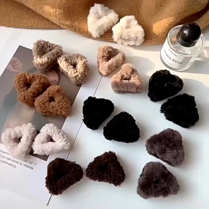 🐱 Klip Rambut Cat Ear Plush Cute Hair Clip Pin Berbulu Fuzzy Aksesori Rambut Comel Untuk Women Kids Girls Stylish