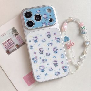 Sanrio | Korea INS Full Screen Hello Kitty Phone Case For iphone 17 16 15 14 Pro Max 17 Pro Camera Protective Shockproof Cover With Chain