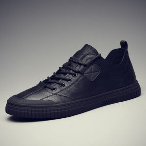 Yearcon Mens Casual Leather Shoes Breathable Versatile Sporty Soft Bottom Spring Autumn New Style Comfortable All-Match Sneakers